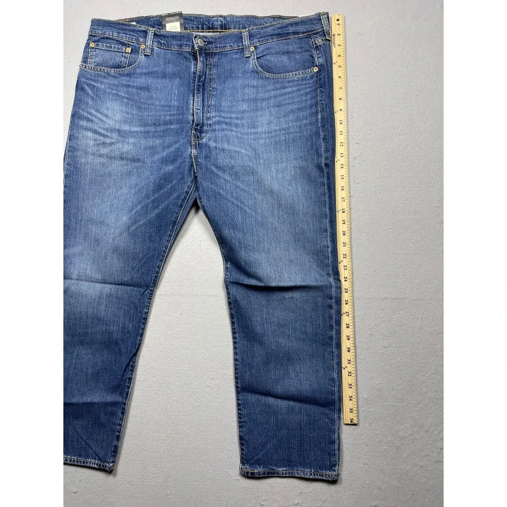 Levis Premium 502 Taper Mens Jeans 44x30 Blue Eco Ease Denim Pants 596840150
